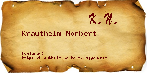Krautheim Norbert névjegykártya